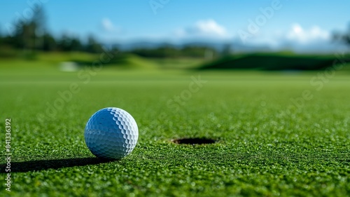 Golf Ball Near Hole on Green