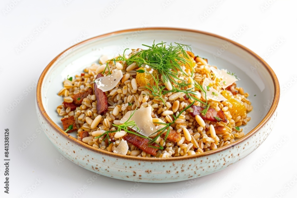Earthy Barley Salad with Zesty Orange Dressing and Crispy Bacon Earthy Barley Salad with Zesty Orange Dressing and Crispy Bacon