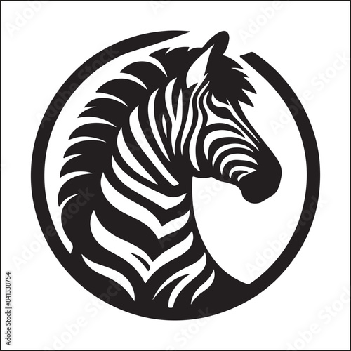 Wallpaper Mural Black and white strict and minimalistic logo with a giraffe  Torontodigital.ca