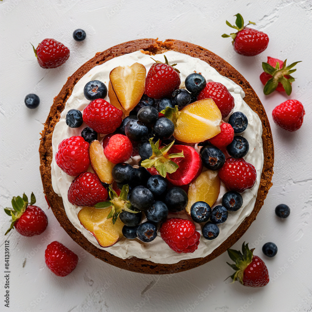 fruit cake with berries