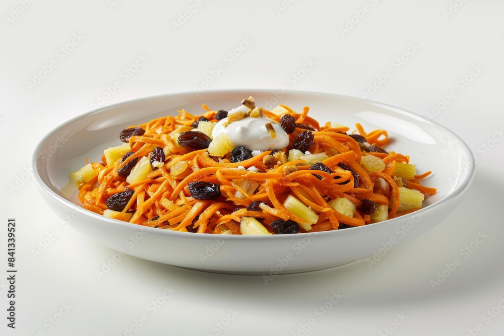 Luxurious Barefoot Carrot Salad with Creamy Dressing and Fresh Fruits Luxurious Barefoot Carrot Salad with Creamy Dressing and Fresh Fruits