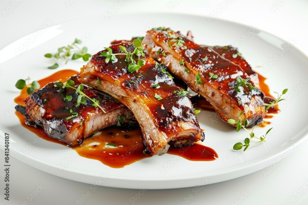 Tantalizing Barbequed Pork with Fresh and Vibrant Garnishes Tantalizing Barbequed Pork with Fresh and Vibrant Garnishes