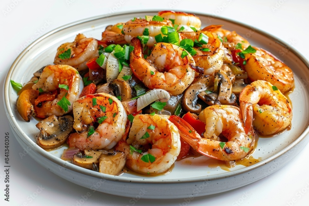 Exquisite Jumbo Shrimp in Sautéed Mushrooms and Onions Exquisite Jumbo Shrimp in Sautéed Mushrooms and Onions