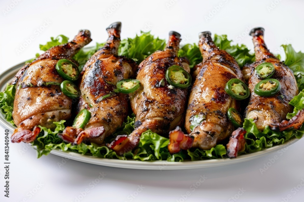 Tender Quail with Crispy Bacon and Spicy Jalapenos Tender Quail with Crispy Bacon and Spicy Jalapenos