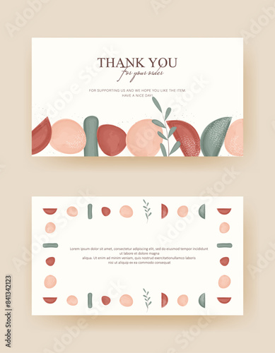 greeting card. thankyou card with aesthetic boho design. printable for your small business