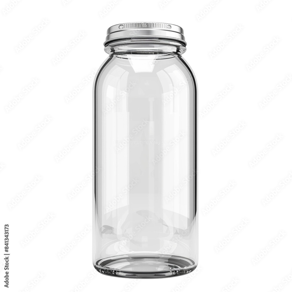 glass liter jar for liquids isolated on white background