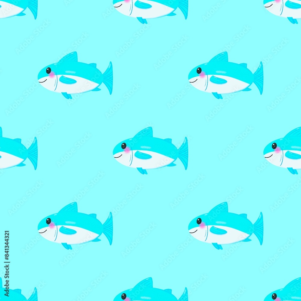 seamless pattern with fishes