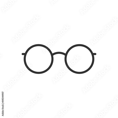 Round glasses, linear icon. Line with editable stroke