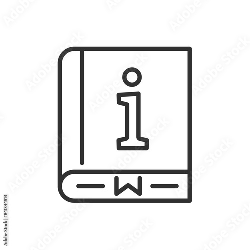 Information book, linear icon. Line with editable stroke