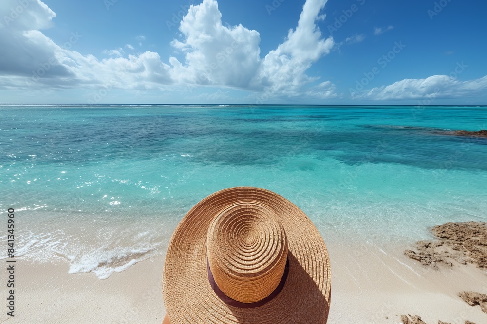 View of beach from sunhat perspective View of beach from sunhat perspective
