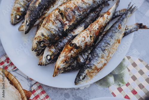 Wallpaper Mural Grilled sardines on a plate, All Saints, 'Santos Populares' holidays in Lisbon in June  Torontodigital.ca