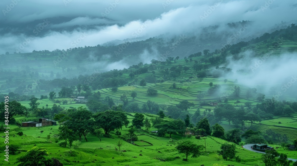 Obraz premium Tranquil Green Valley 