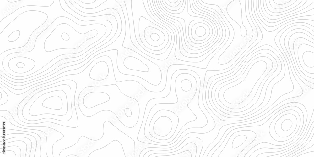 	
Vector geography landscape Topo contour map on white background, Topographic contour lines. Seamless pattern with lines Topographic map. Geographic mountain relief diagram line wave carve pattern.