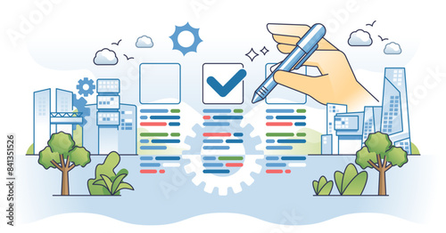 Decision making with logic pros and cons writing outline hands concept, transparent background.List with problem solution and best choice illustration.