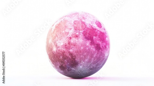 A pink planet isolated on white background.
