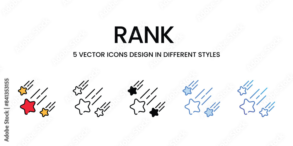 Rank icons vector set stock illustration. Rank icons vector set stock illustration.