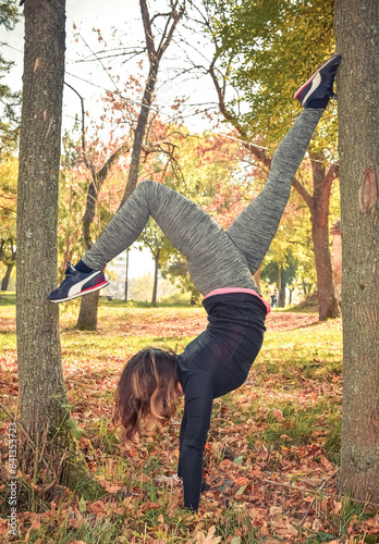 Girl doing a Yoga pose