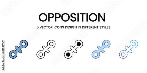 Opposition icons vector set stock illustration.