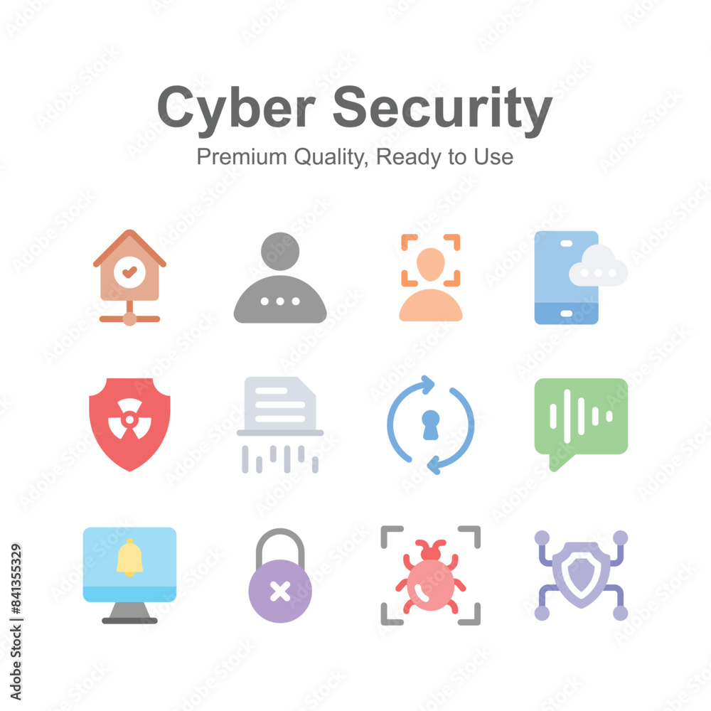 Well designed cyber security icons set, customizable vectors Well designed cyber security icons set, customizable vectors