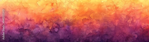 Abstract watercolor background with vibrant sunset hues