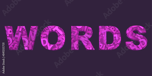 the word words made of alphabet random letters texture