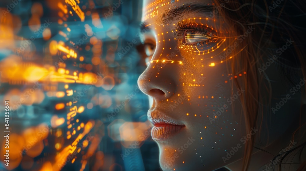 A futuristic office with holographic interfaces and virtual assistants. A futuristic office with holographic interfaces and virtual assistants.