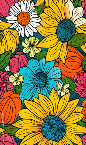 Seamless pattern of flower.