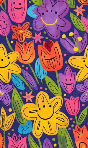 Seamless pattern of flower.