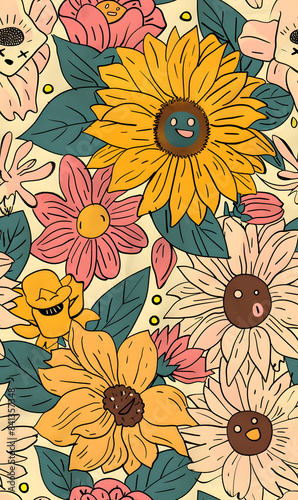 Seamless pattern of flower.