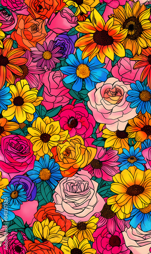 Seamless pattern of flower.