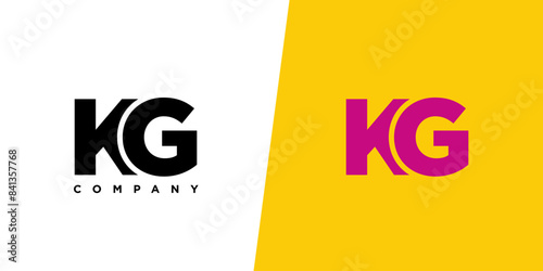 Letter K and G, KG logo design template. Minimal monogram initial based logotype.