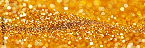 Golden glitter rain on black background  sparkling particles for party  poster  greeting card