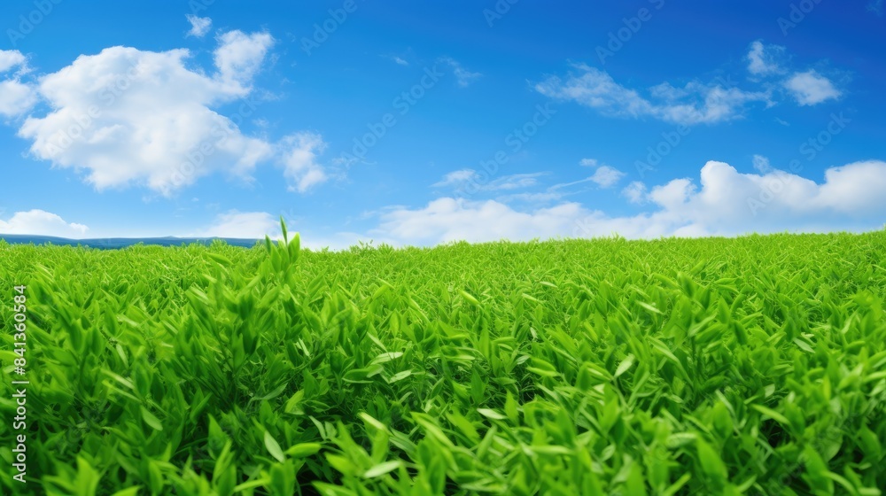 Photograph of a field of mung beans swaying gently in the breeze, their verdant leaves creating a mesmerizing sea of green, stretching towards the horizon under a clear blue sky Photograph of a field of mung beans swaying gently in the breeze, their verdant leaves creating a mesmerizing sea of green, stretching towards the horizon under a clear blue sky