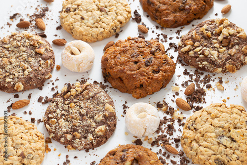homemade cookies on white background