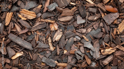 Mulch made of brown tree bark