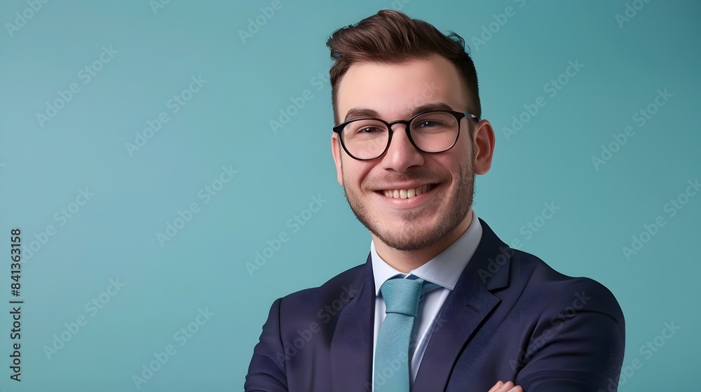 Friendly Confident Young Vice President of in Vibrant Office Setting Friendly Confident Young Vice President of in Vibrant Office Setting