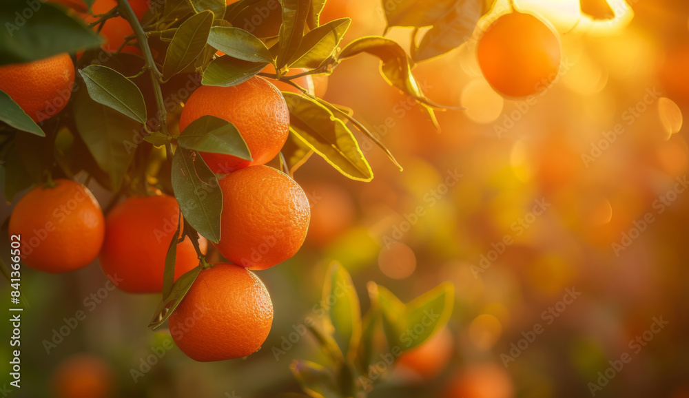 Citrus trees, with oranges hanging in the sun, against a sunset background, a bokeh panorama, contest winner aesthetics, and rural China. Citrus trees, with oranges hanging in the sun, against a sunset background, a bokeh panorama, contest winner aesthetics, and rural China.