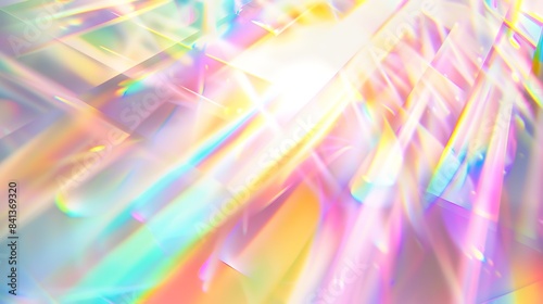 abstract prism light rainbow reflection background with vibrant holographic pastel colors, creating stunning and dreamy visual effect, digital art, fashion design, shiny flare glossy texture.