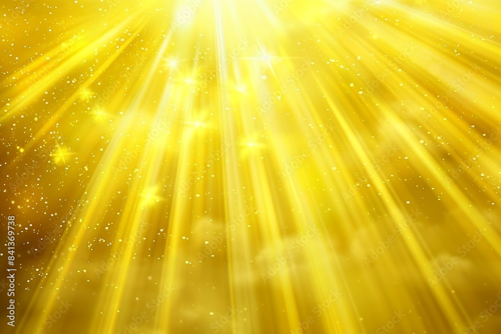 Fototapeta premium Radiant yellow light burst on dark background abstract beautiful rays in golden hue