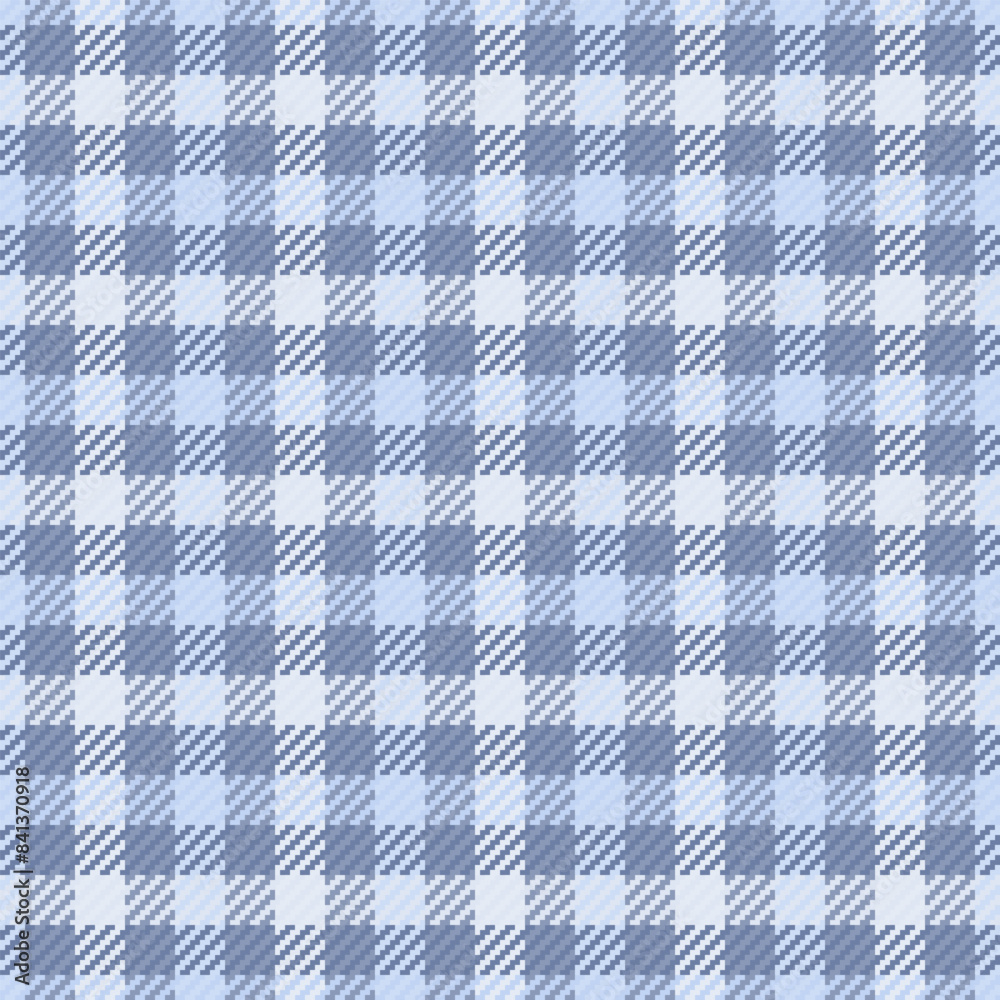 Soft fabric seamless plaid, open background tartan texture. Cotton vector check textile pattern in light and pastel colors.