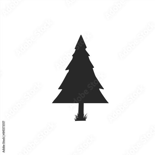 Black tree vector single icon illustration on white background silhouette art black white stock plant illustration