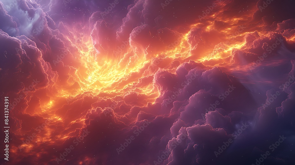 **3D render of an abstract space nebula with glowing gas clouds --s 750 Image #1 @BAN ME?