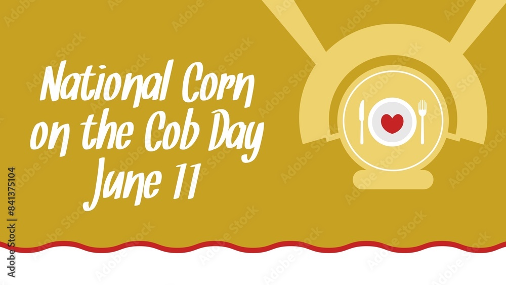 Obraz premium National Corn on the Cob Day web banner design illustration 