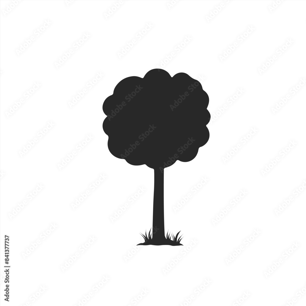 Black tree vector single icon illustration on white background silhouette art black white stock plant illustration Black tree vector single icon illustration on white background silhouette art black white stock plant illustration
