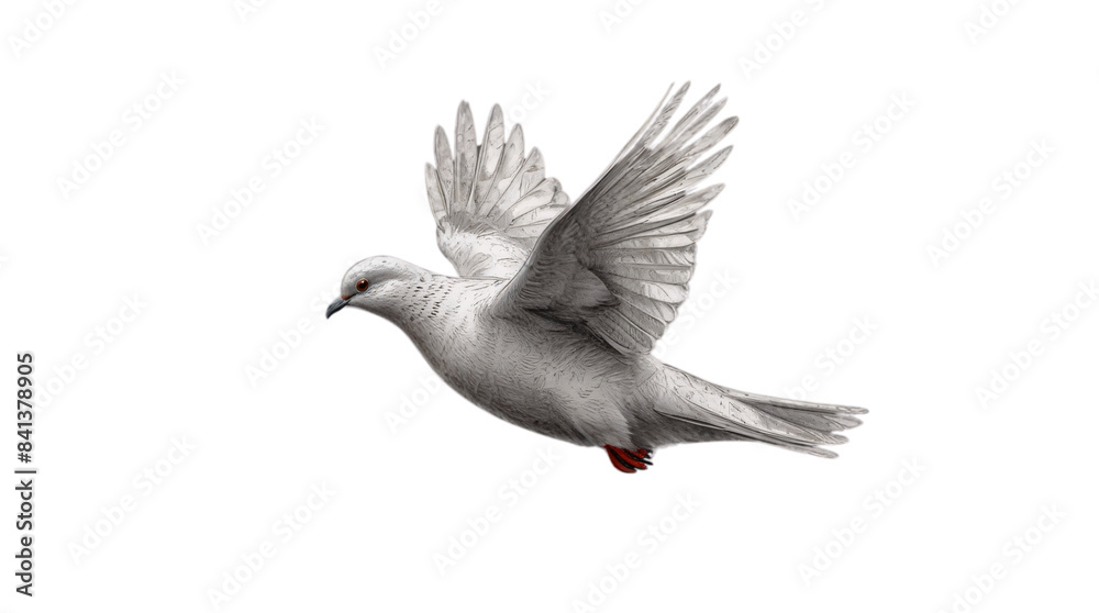 Obraz premium A white dove isolated on transparent
