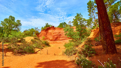 Ocher deposits in the so-called “French Colorado” in the town of Rustrel, Provence in southern France. photo