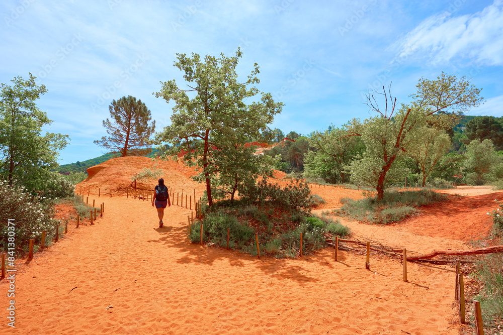 Fototapeta premium Ocher deposits in the so-called “French Colorado” in the town of Rustrel, Provence in southern France.