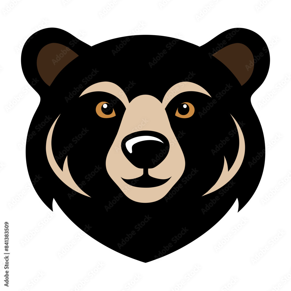 Naklejka premium Bear Face Logo Vector Illustration