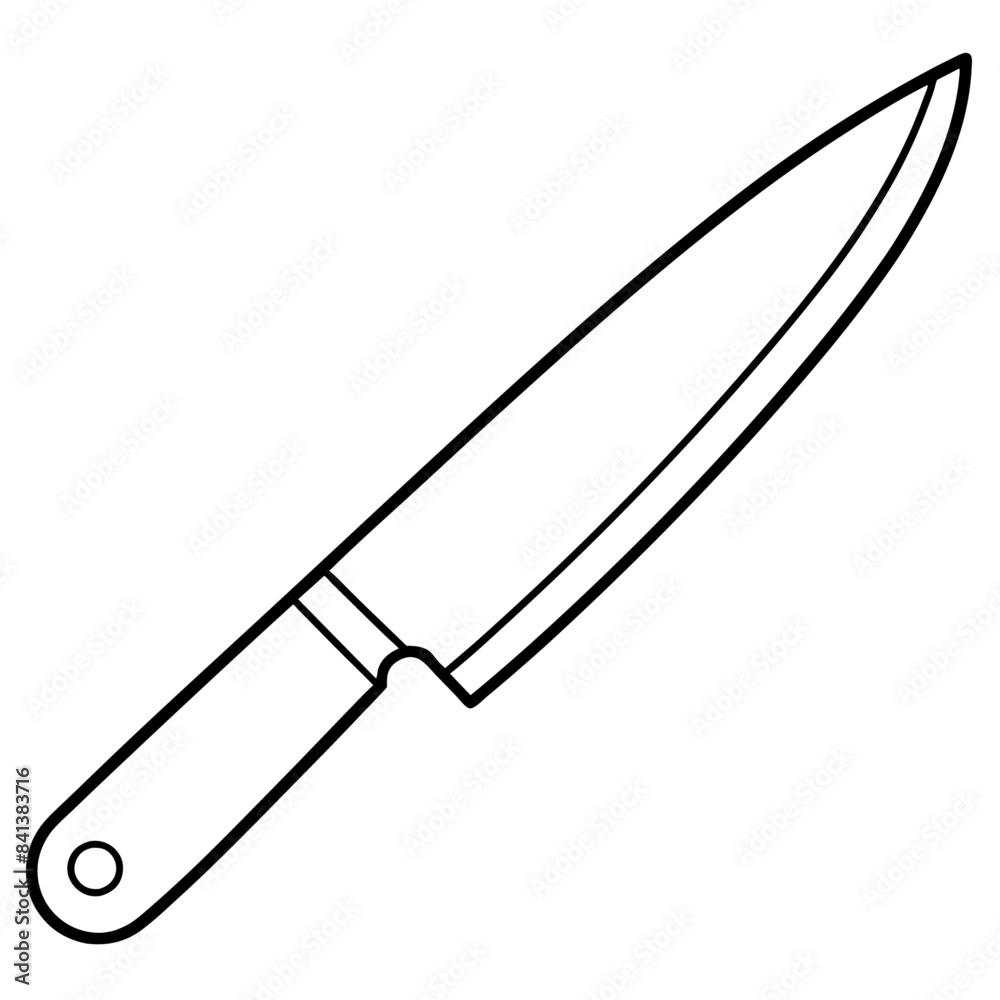 Knife outline coloring book page line art drawing Knife outline coloring book page line art drawing