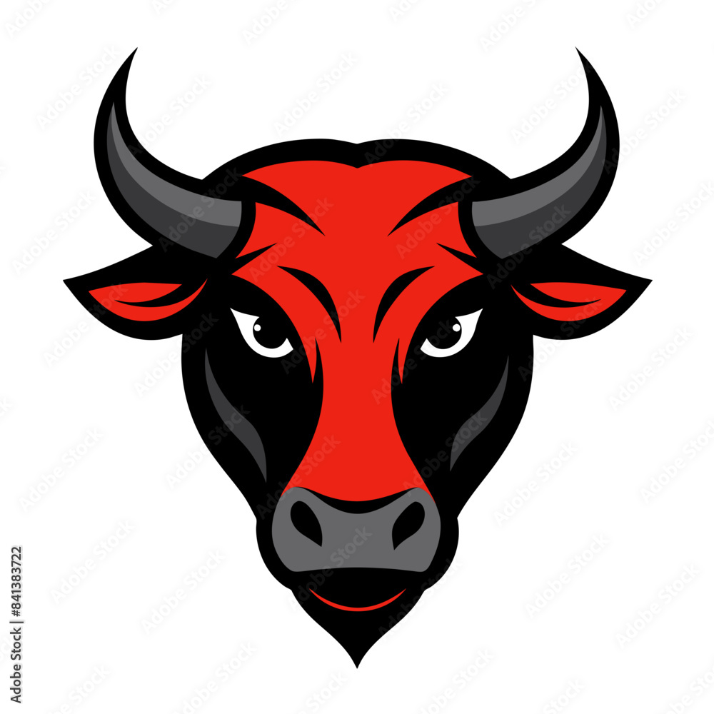 Angry Bull Face Vector Logo Illustration Angry Bull Face Vector Logo Illustration